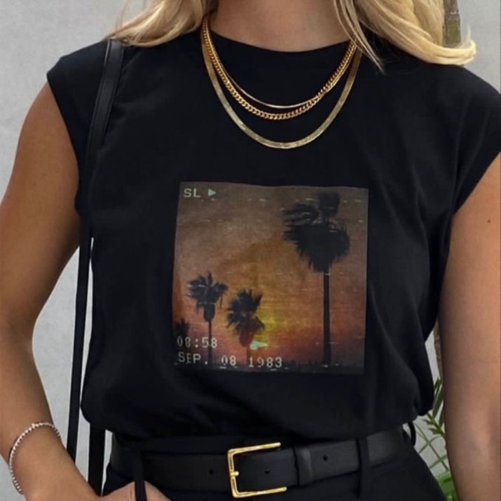 Saint Laurent 2020 Graphic Print Muscle Tank